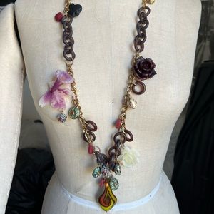 Authentic ERICKSON BEAMON FOR TARGET Long Necklace Flowers Beads